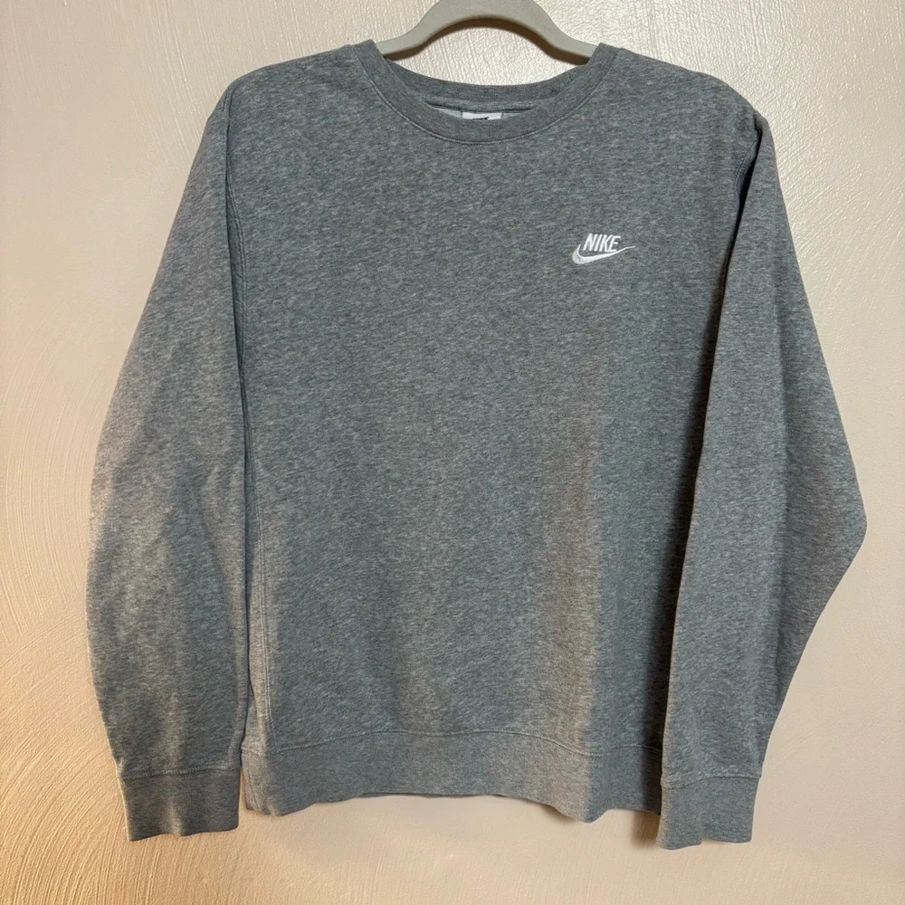 Nike Women's‎ Crewneck Sweatshirt Classic Swoosh Gray Size XS